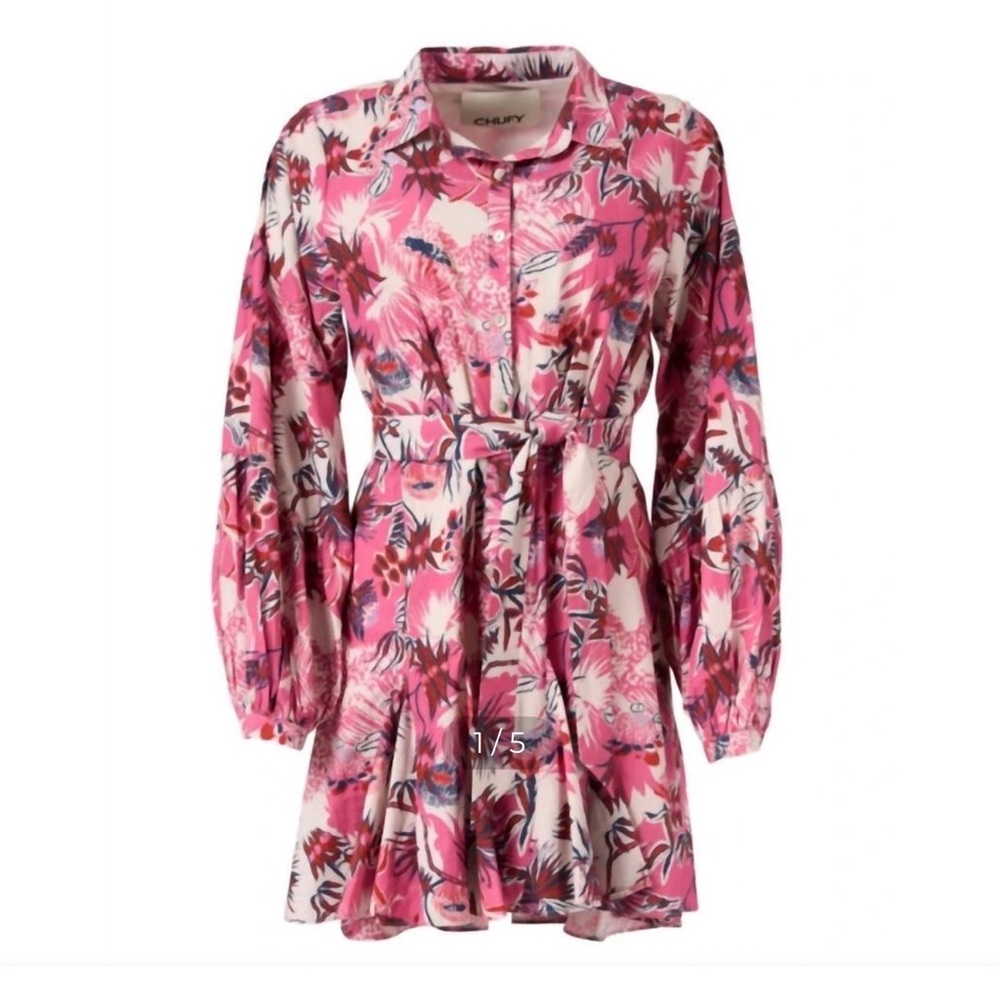 Chufy Pink Floral Long Sleeve Dress - Picture 2 of 3